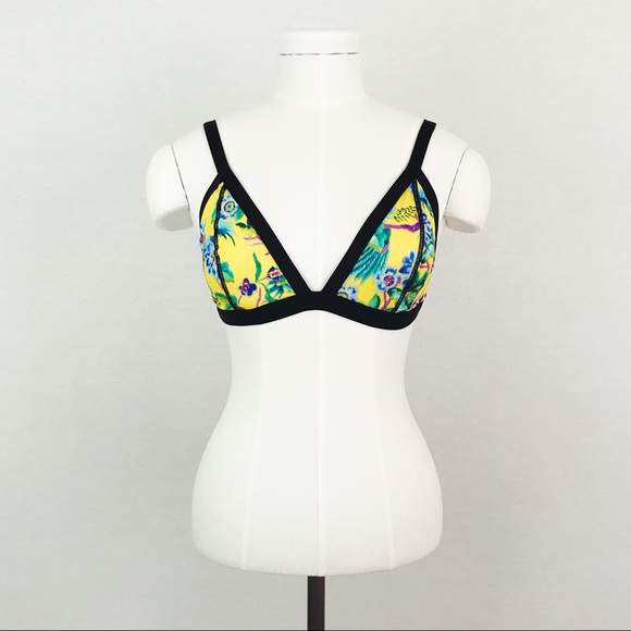 NWOT H&M Tropical Triangle Bikini Top | Size 10 - Picture 1 of 8